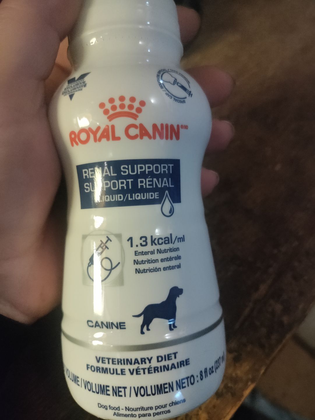 Customer photo review of Royal Canin Veterinarian Diet - Recovery Convalescence Liquid (4 pack- 8 oz each)