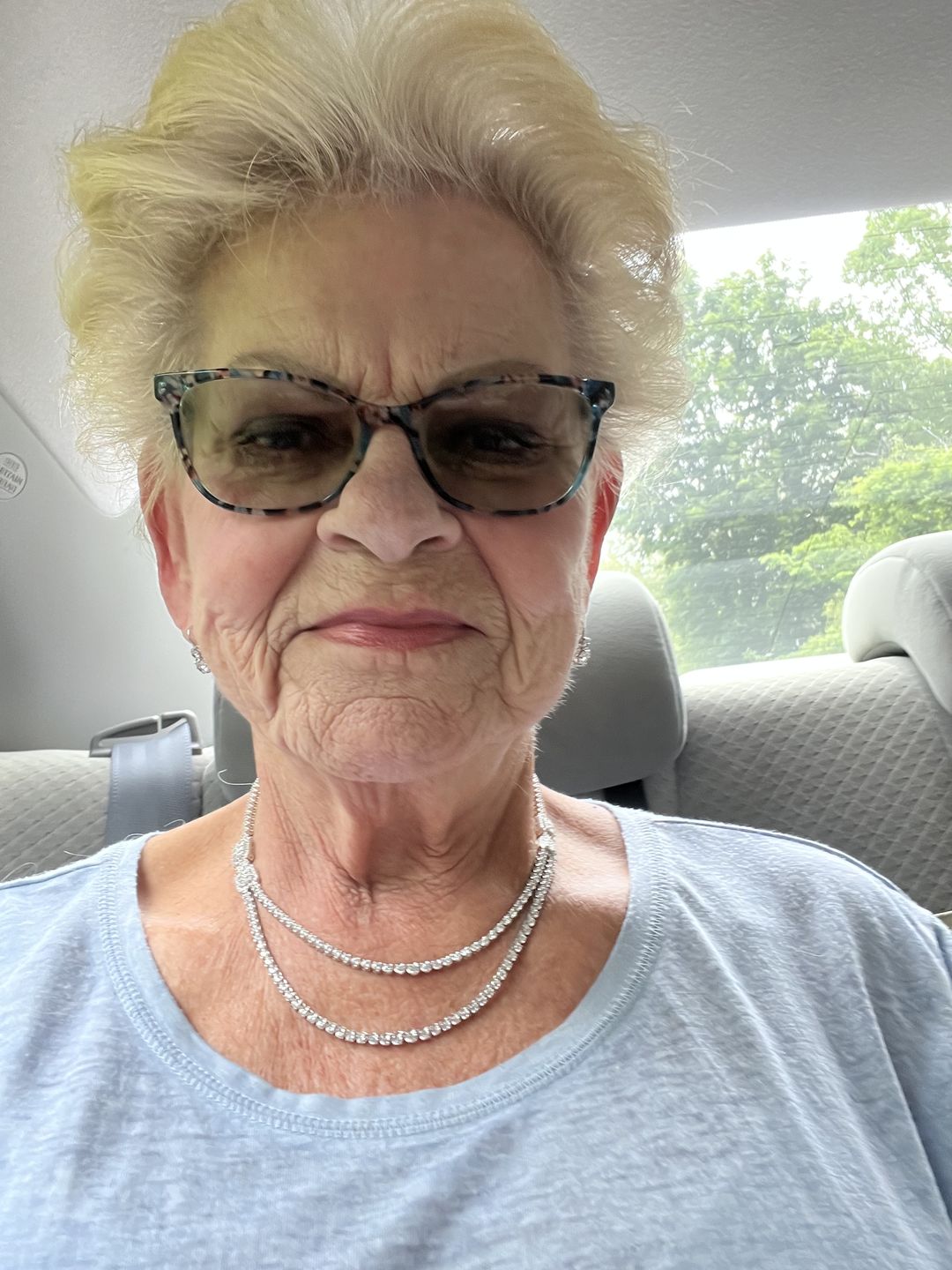 Customer photo review of Art Deco CZ Tennis Necklace in Sterling Silver 17"