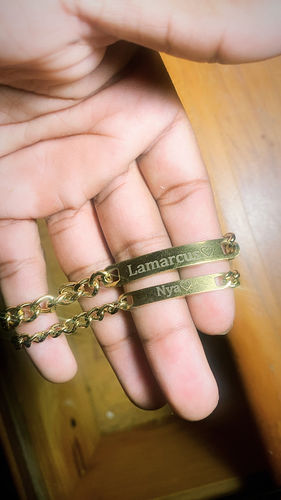 Customer photo review of Engraved Bracelet Set - W/ Eternal Rose Box