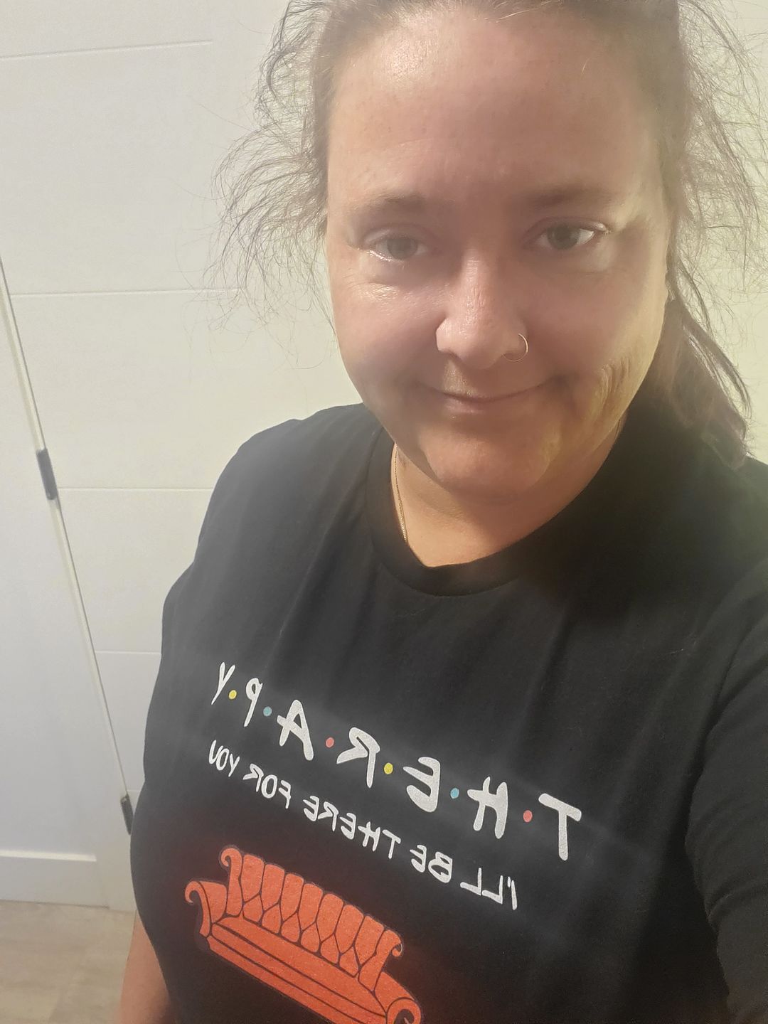 Customer photo review of Friends Font Therapy T-Shirt