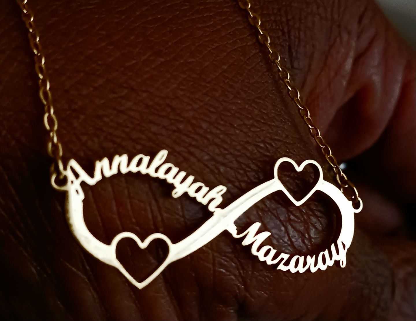 Customer photo review of Infinity Name Necklace