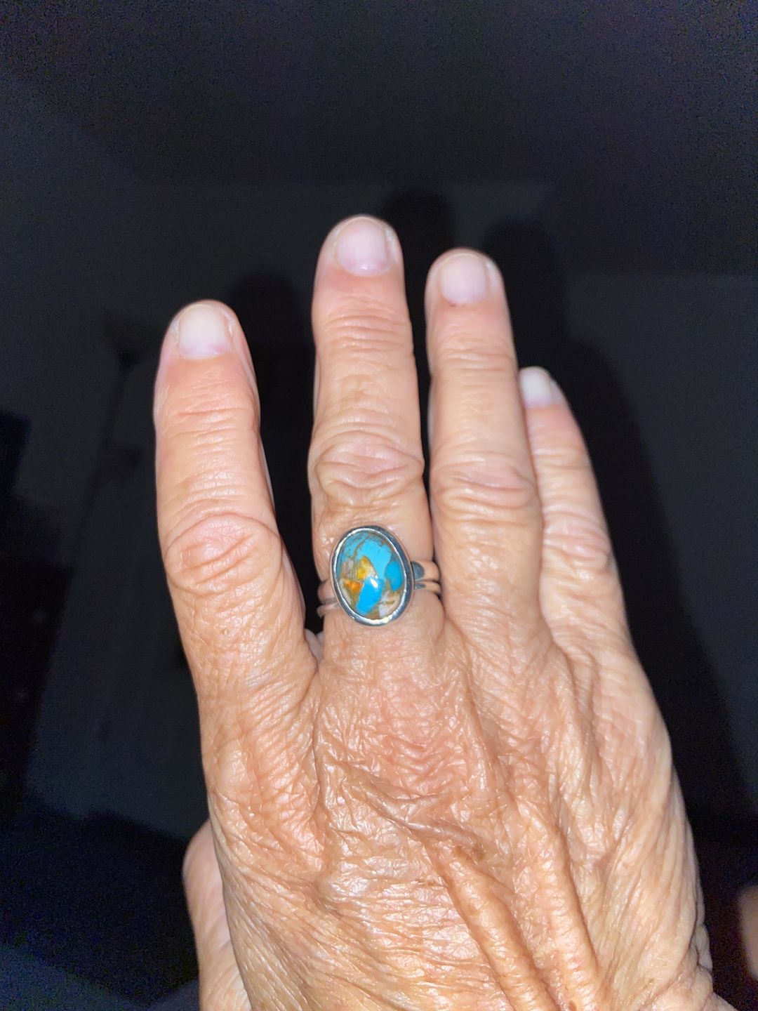 Customer photo review of Oyster Copper Turquoise Ring Sterling Silver