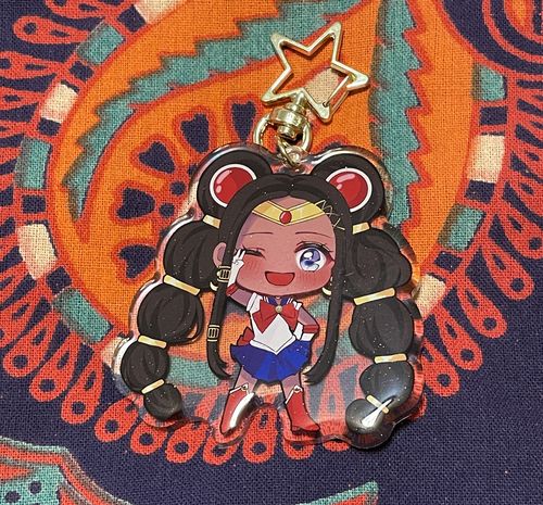 Customer photo review of Black Sailor Moon Glitter Keychain