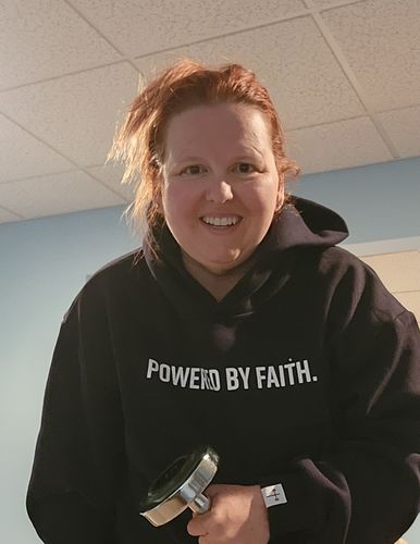 Customer photo review of Powered By Faith Hoodie