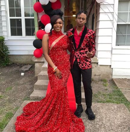 Customer photo review of Red Sequin on Velvet