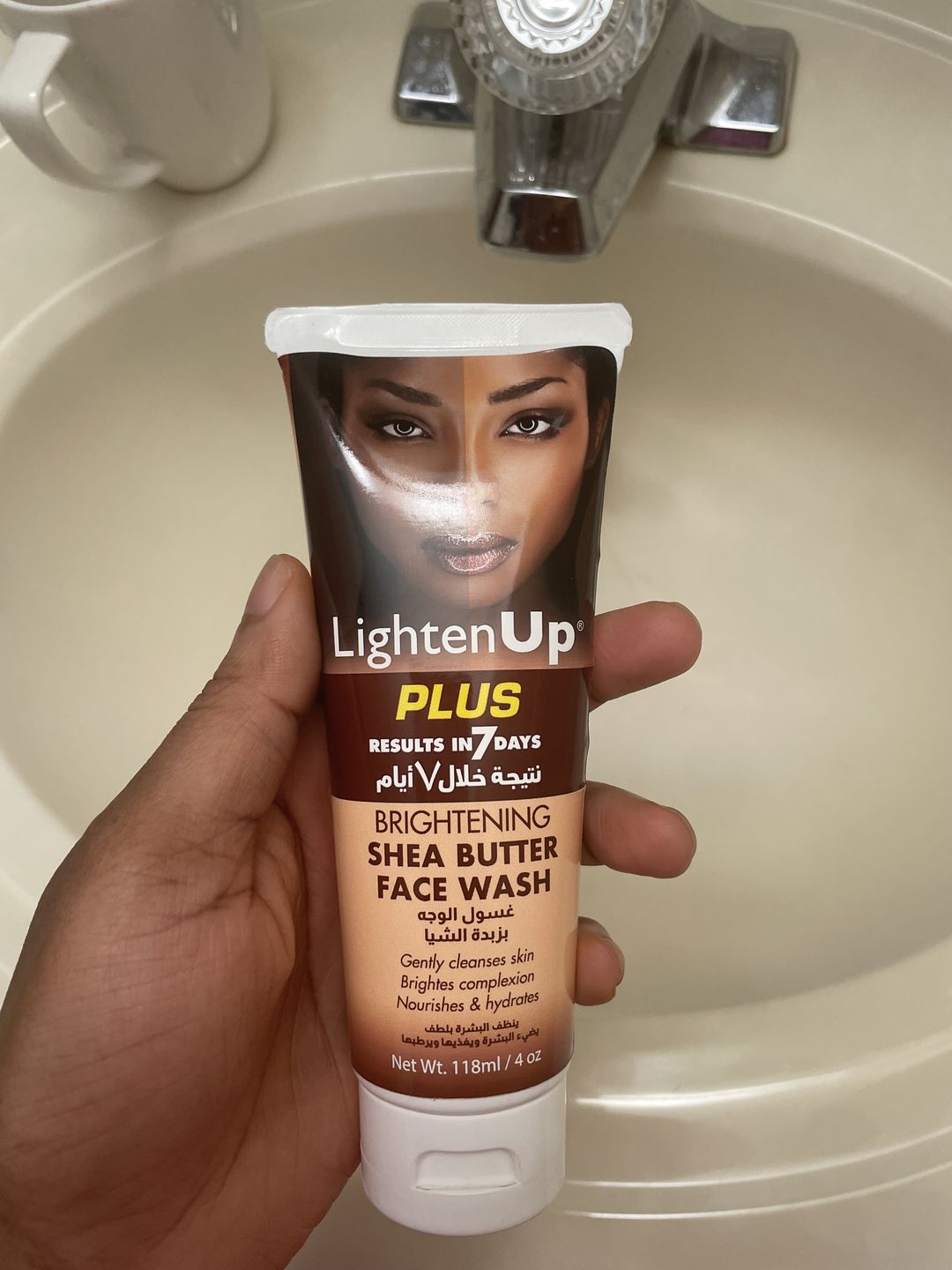 Customer photo review of LightenUp Face Wash 4 oz