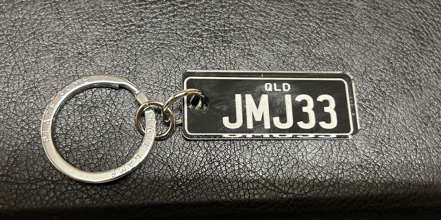 Customer photo review of QLD Classic Licence Plate Custom Keychain