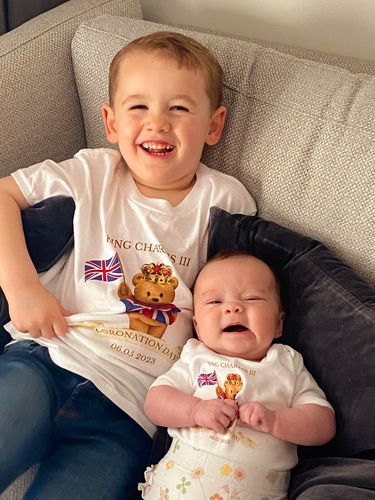 Customer photo review of Kensington Bear- Kings Coronation Baby Bodysuit