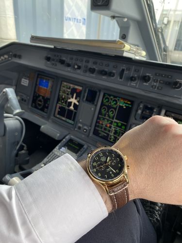 Customer photo review of R6753 - Our Spitfire R6753 Tribute - Gold Finish - Black Dial, Brown Leather Band