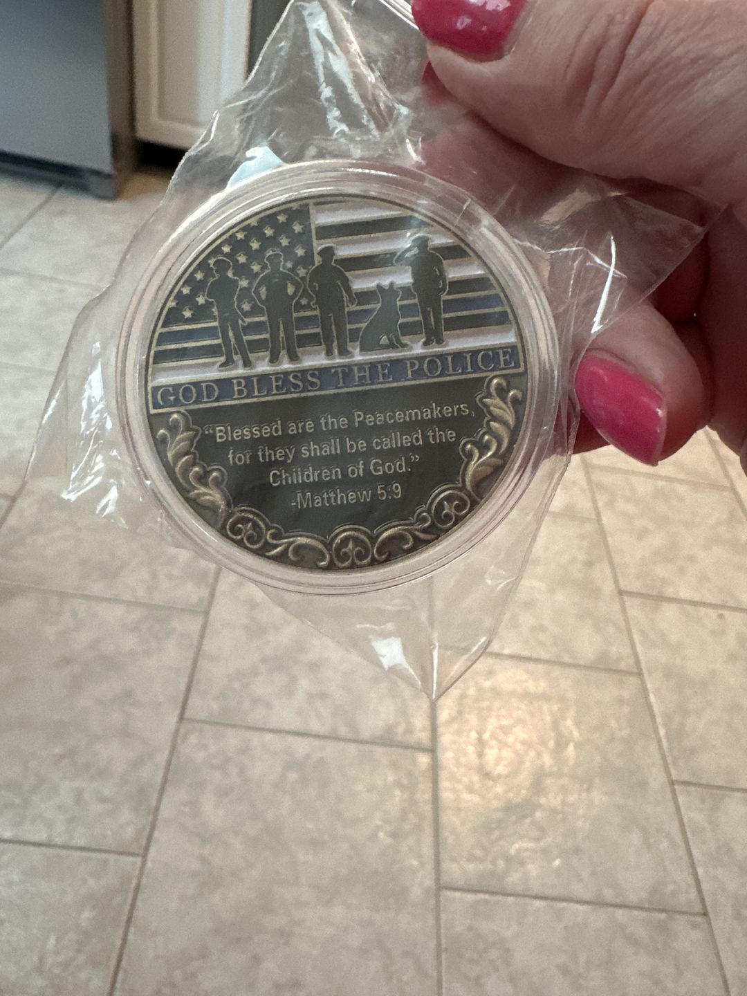 Customer photo review of Police Thank You For Your Service Coin