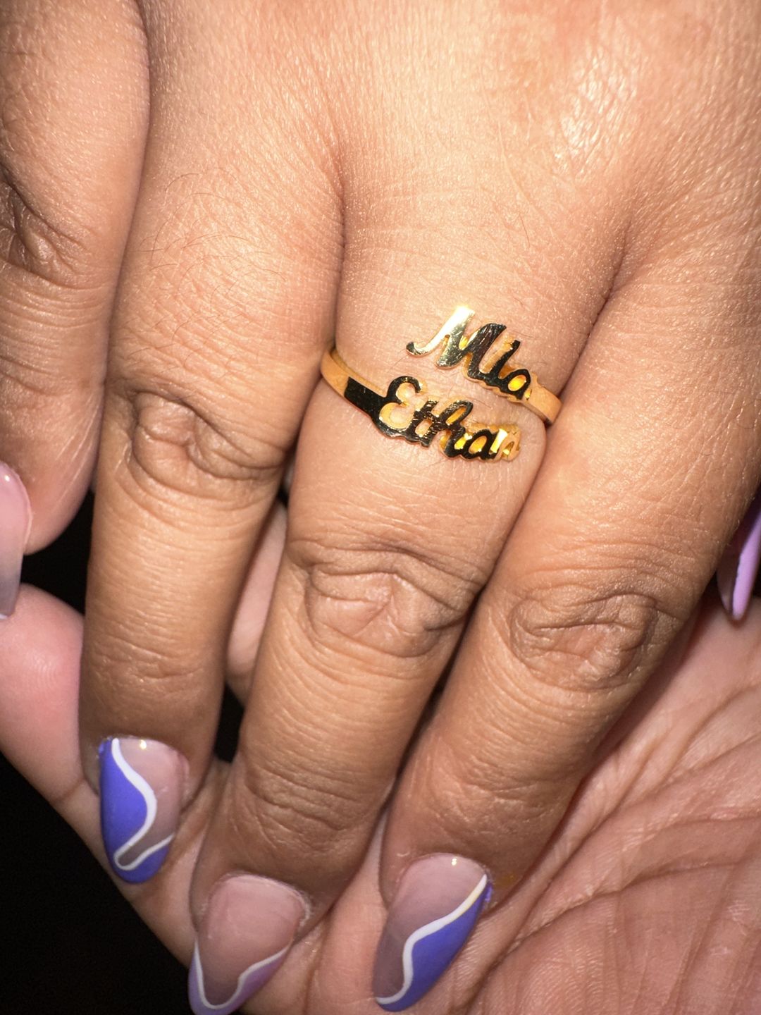 Customer photo review of Double Name Ring