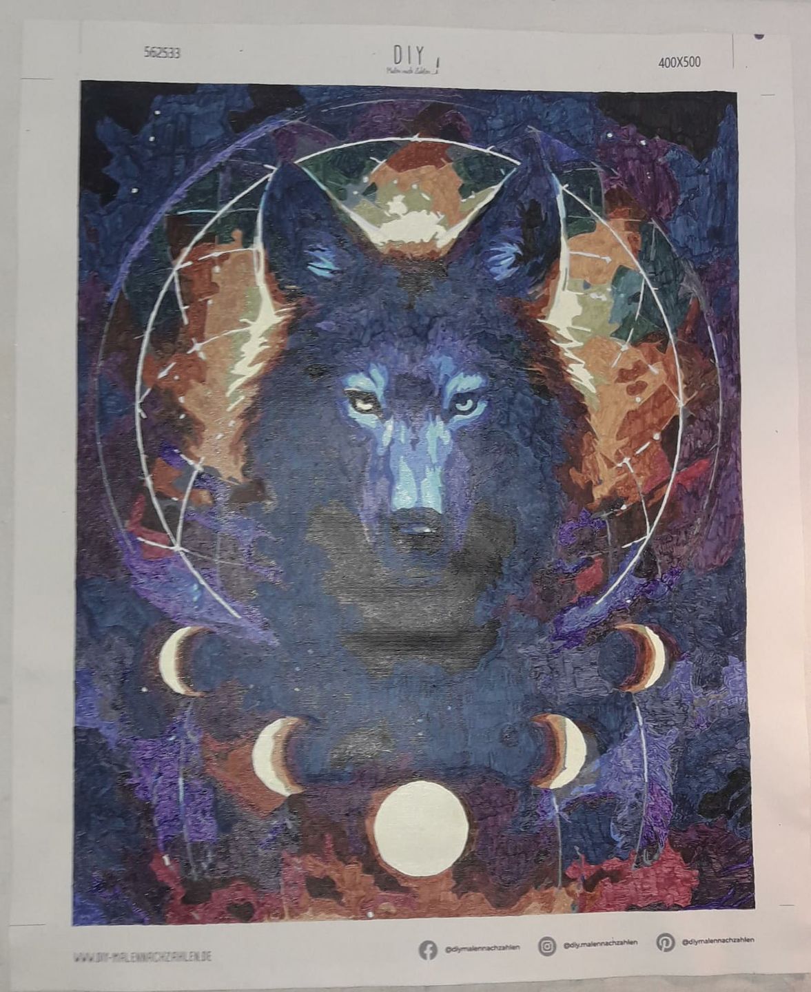 Customer photo review of Malen nach Zahlen - Traumfänger Wolf  - by jojoesart
