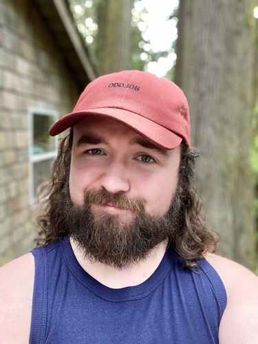 Customer photo review of Big Red Brick Dad Hat