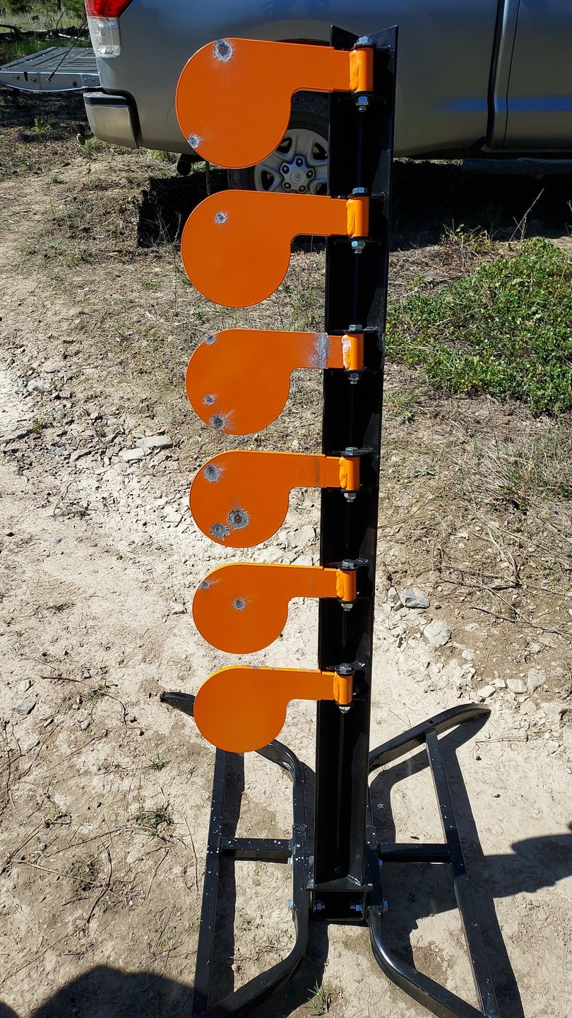 Customer photo review of 3/8" AR500 Steel Target Dueling Tree Stand