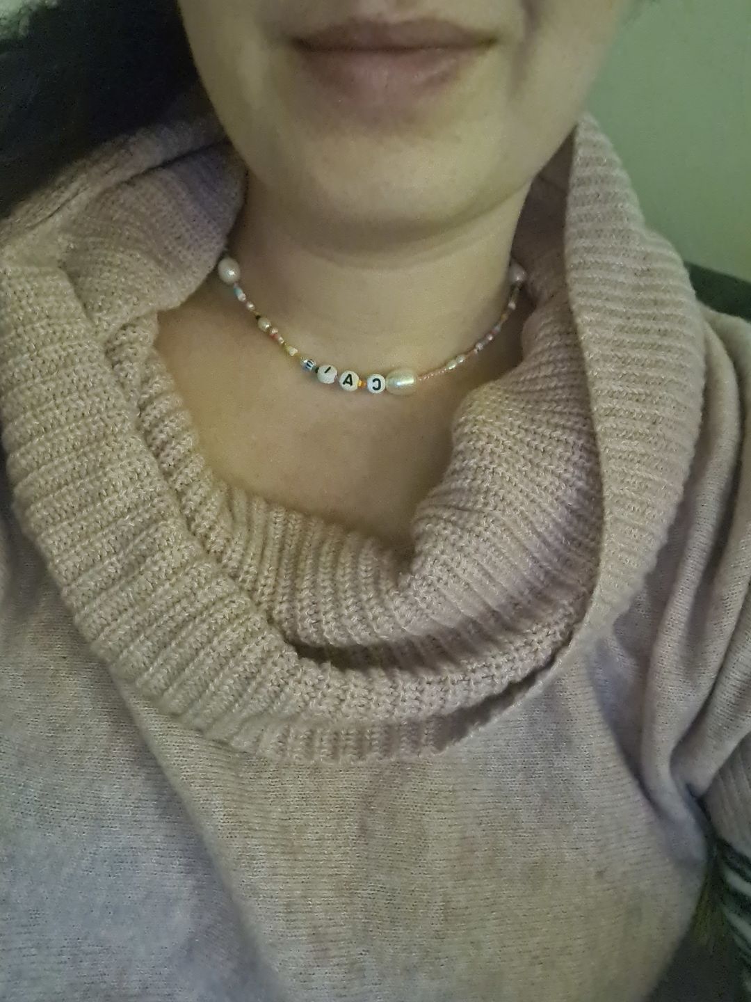 Customer photo review of Personalised Candy Crush Necklace