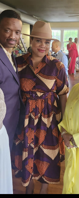 Customer photo review of MOREMI AFRICAN PRINT BUTTON DOWN DRESS