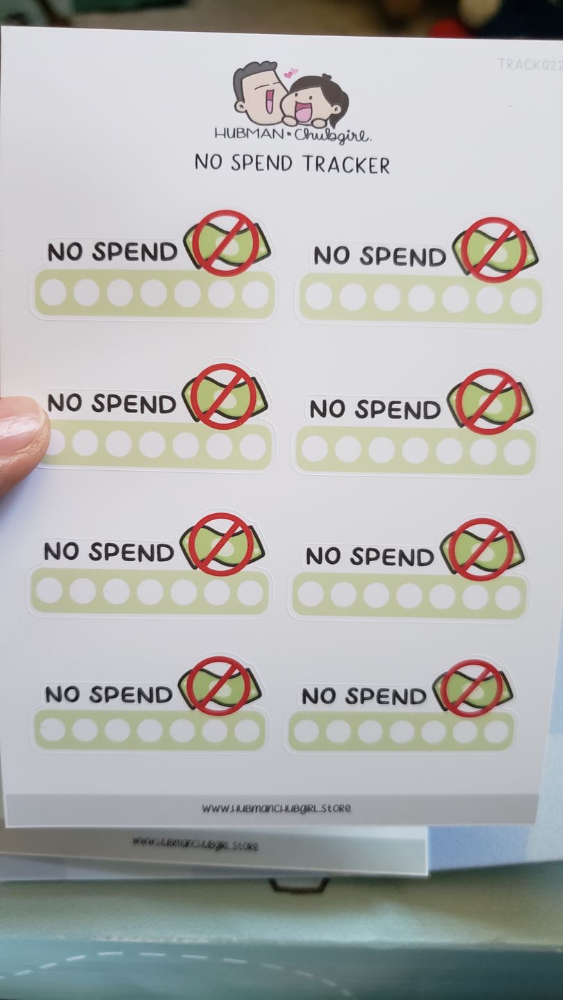 Customer photo review of No Spend Tracker Planner Stickers