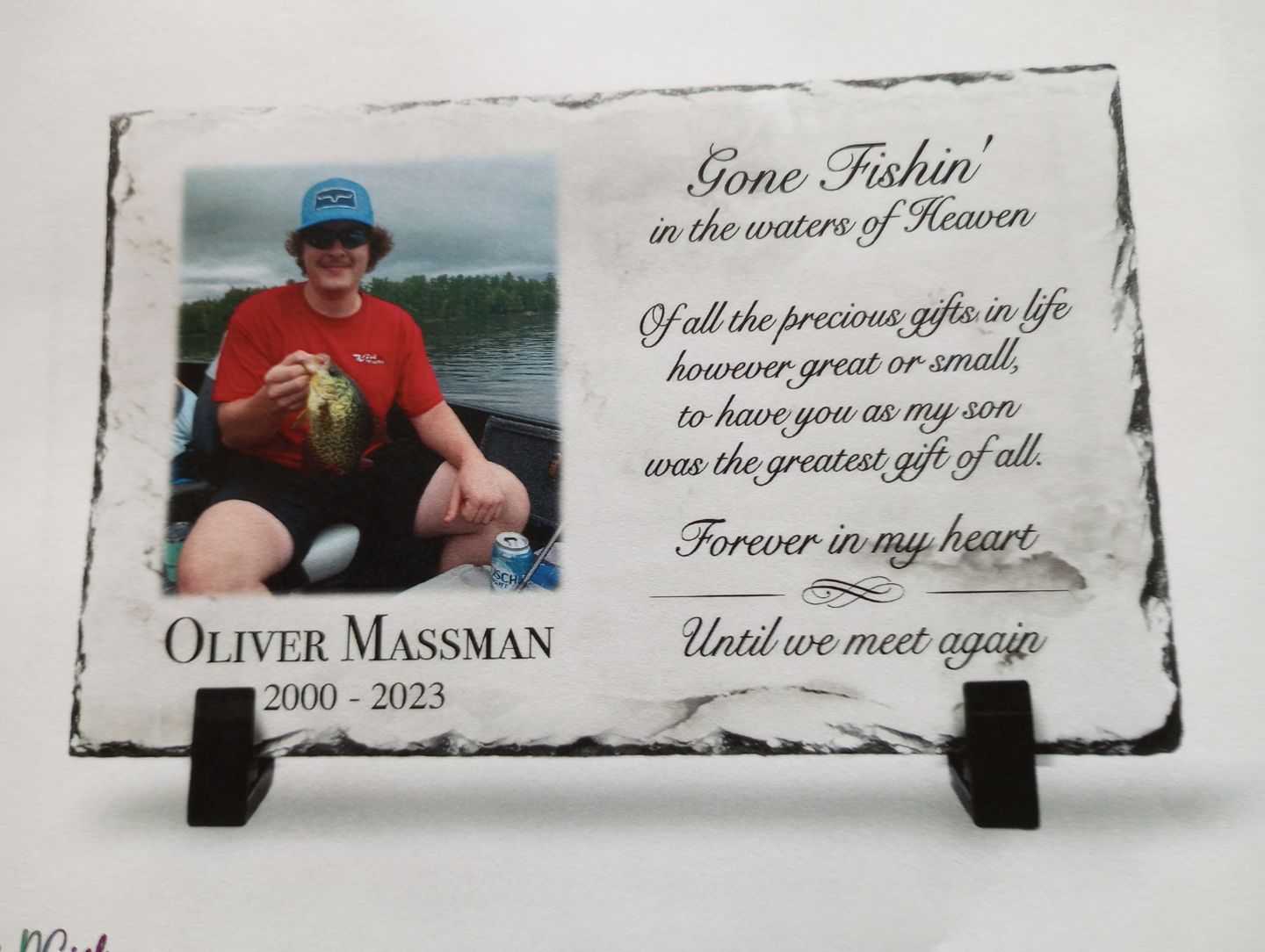 Customer photo review of Your Life was a blessing, your memory a treasure