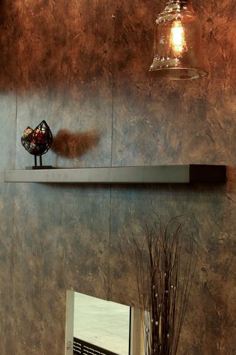 Customer photo review of Fully Customizable Floating Metal Shelves Non Combustible Any Size Available In 25+ Finishes