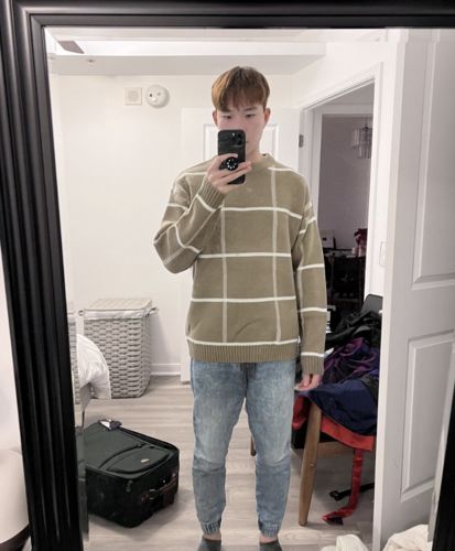 Customer photo review of KAMI NO.7302 LINE SWEATER