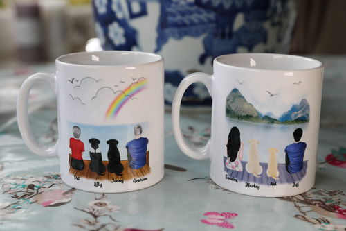 Customer photo review of Couple & Dogs -You me and the dog Personalised Mug
