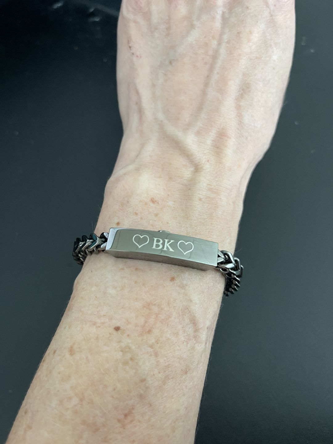 Customer photo review of 6mm Franco Link ID Urn Bracelet