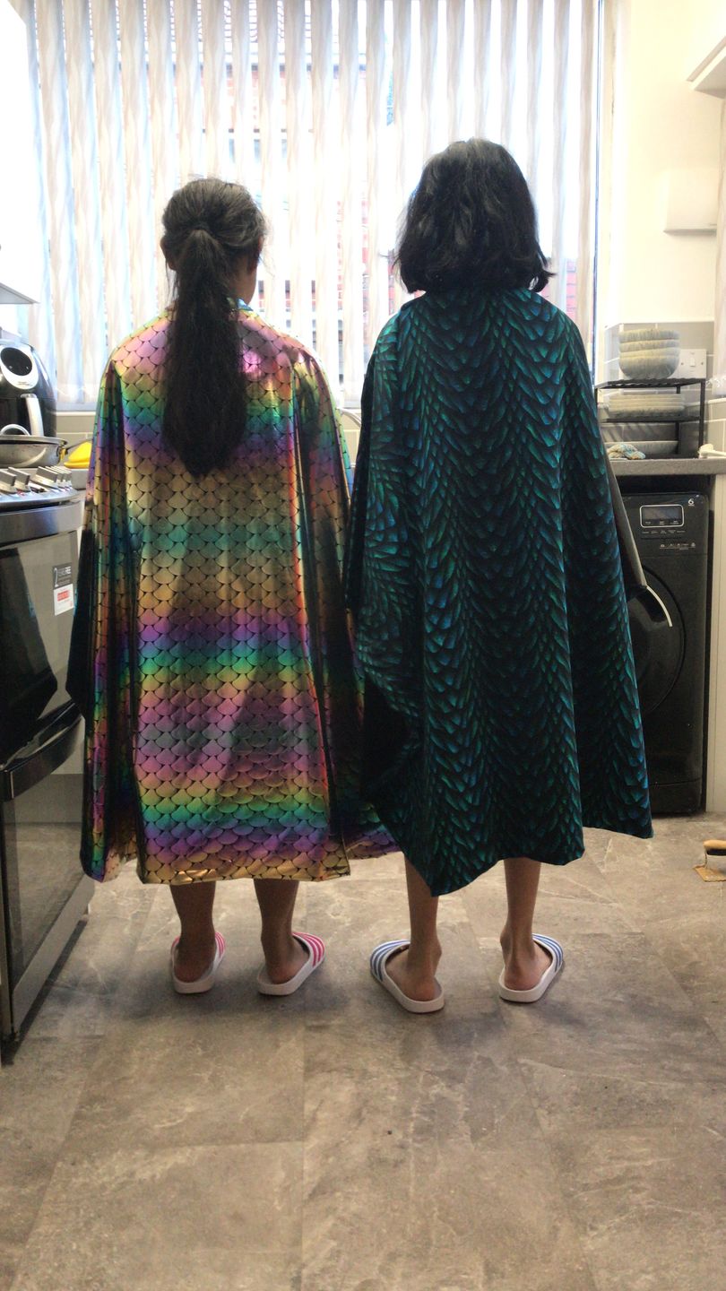 Customer photo review of Dragon Scales French Terry Fabric