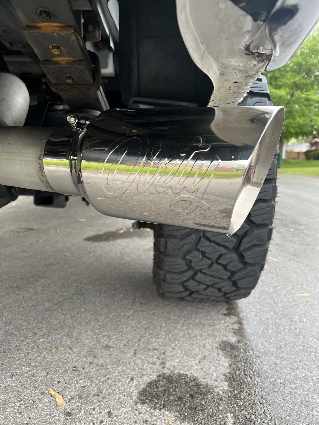 Customer photo review of Universal 4 to 6" Dirty Stainless Exhaust Tip (DDC-EXH-A055)
