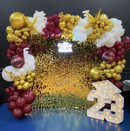 Customer photo review of Light Gold Shimmer Wall Panels – Easy Setup Wedding/Event/Theme Party Decorations