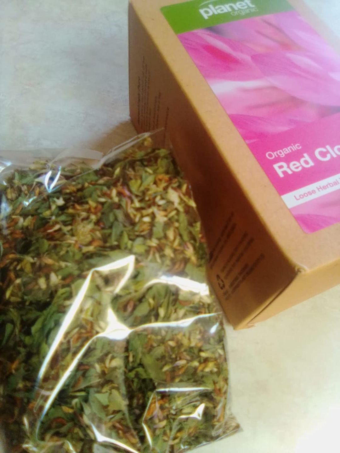 Customer photo review of Red Clover Loose Herbal Tea