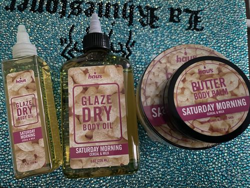 Customer photo review of SATURDAY MORNING GLAZE DRY BODY OIL | CEREAL + MILK