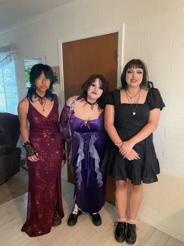 Customer photo review of GOTHIC LOLITA DRESS - LONG PURPLE VELVET FLORAL LOLITA DRESS - PLUS SIZE