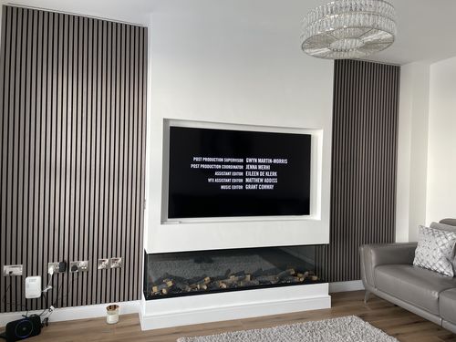 Customer photo review of SlatWall Acoustic Grey Oak