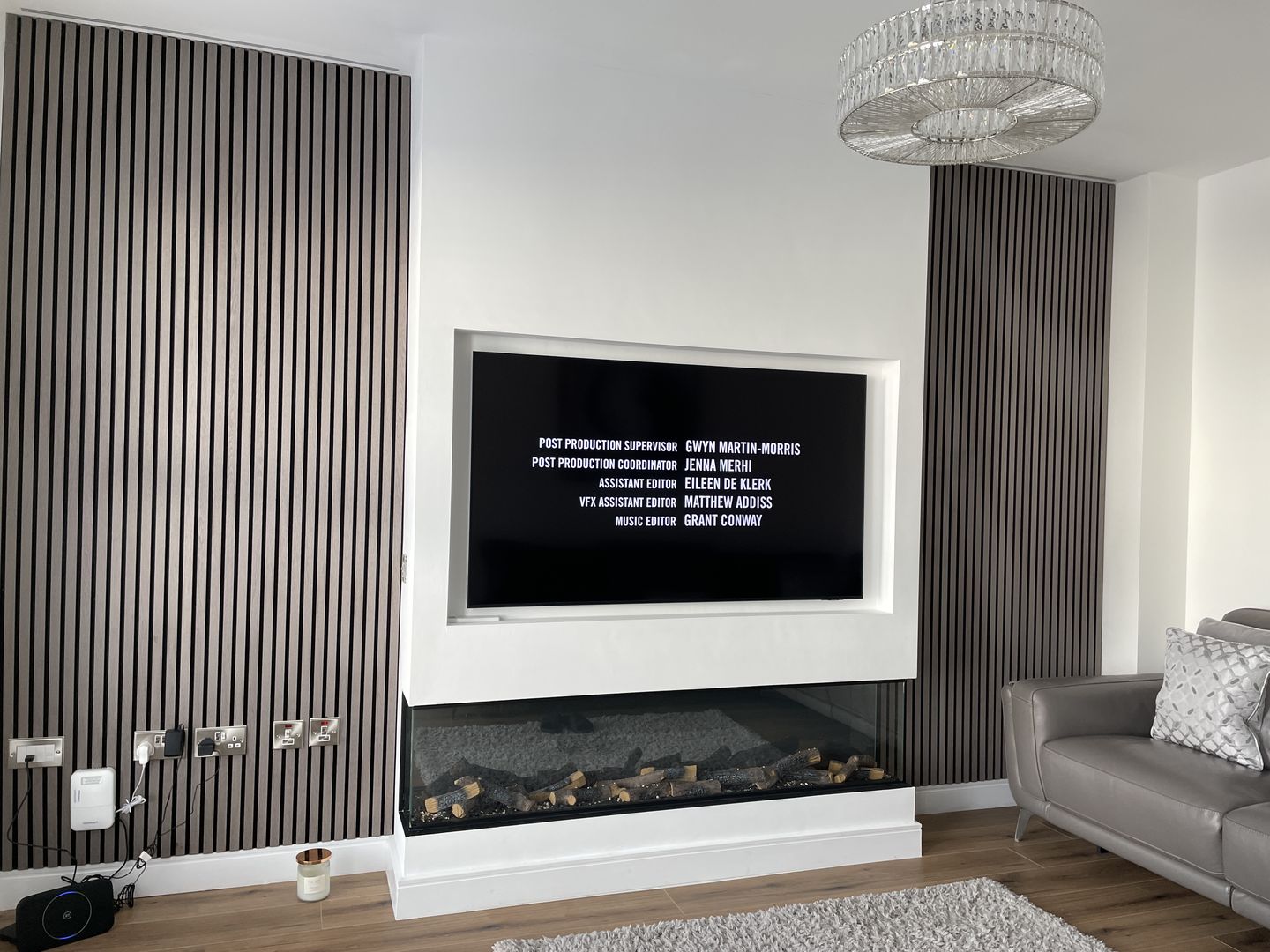 Customer photo review of SlatWall Acoustic Grey Oak