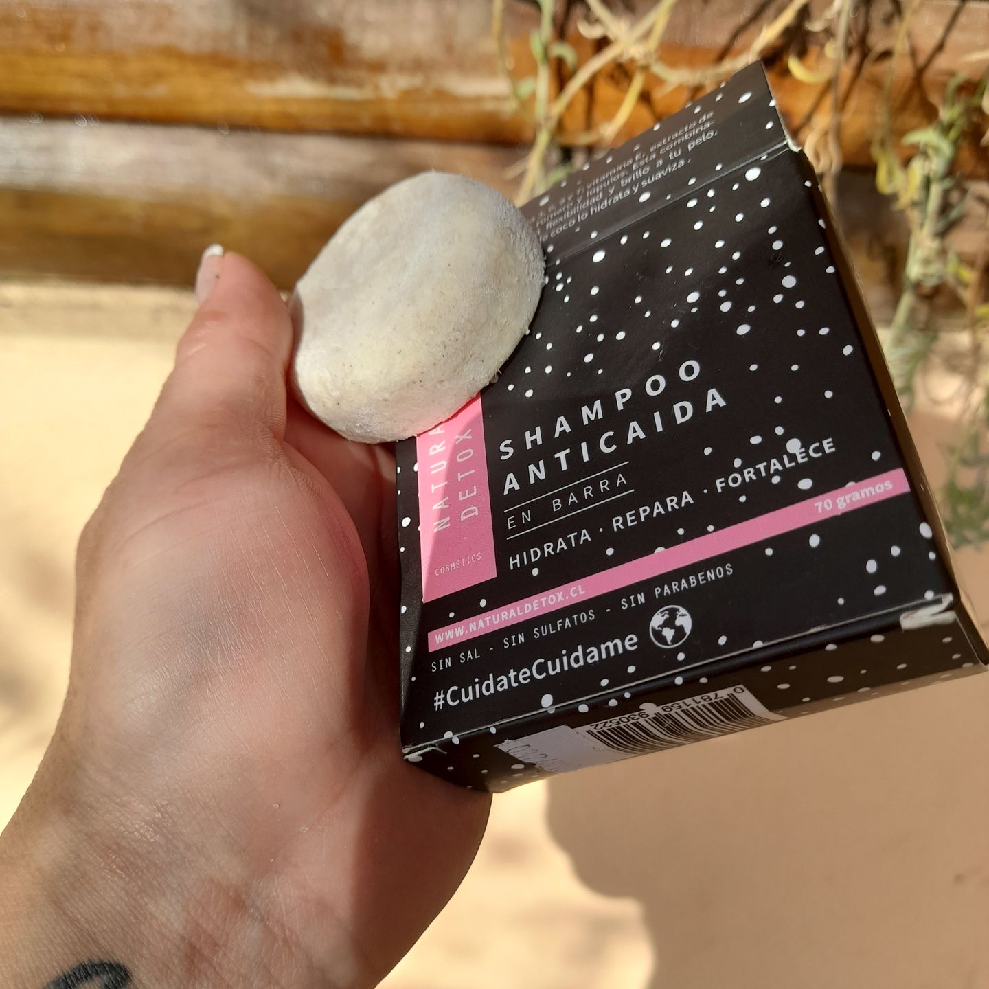 Customer photo review of Shampoo anticaída en barra
