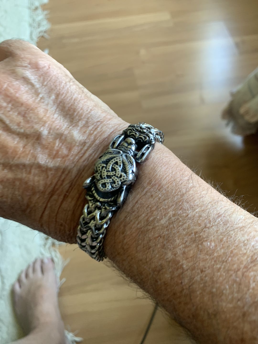 Customer photo review of Fenrir - The Great Wolf - Stainless Steel Bracelet