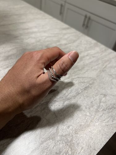 Customer photo review of Triple Chevron Boho Ring Sterling Silver