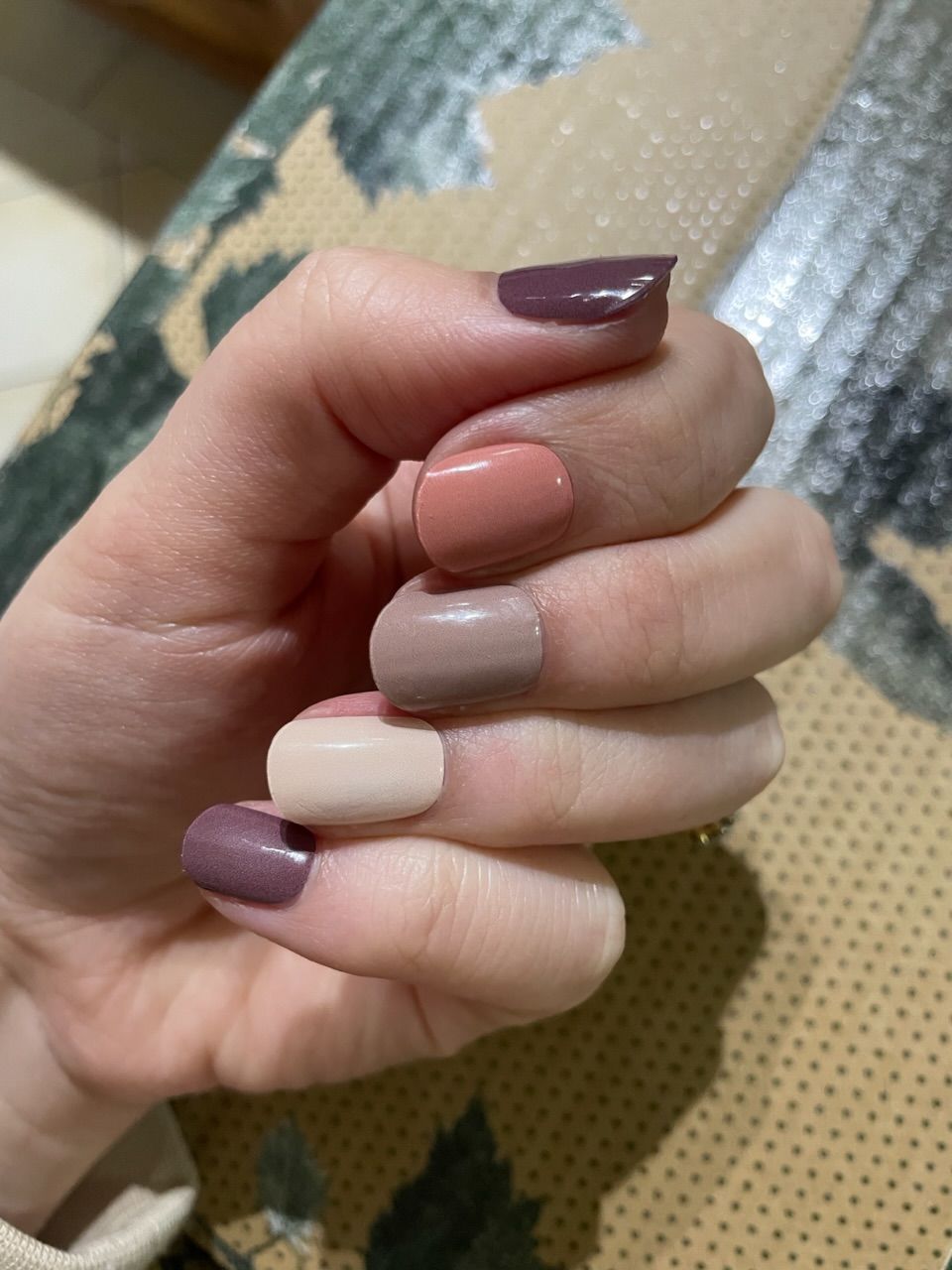 Customer photo review of Nude And Wine DIY Semicured Gel Nail Sticker Kit