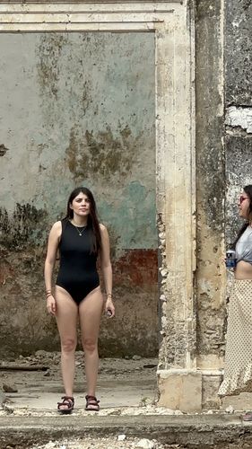 Customer photo review of Open Scale One Piece Swimsuit With Metal Clutch