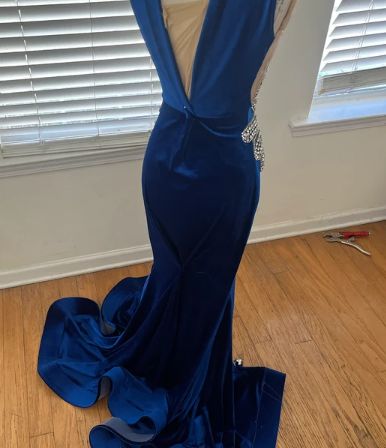 Customer photo review of Royal Blue Stretch Velvet