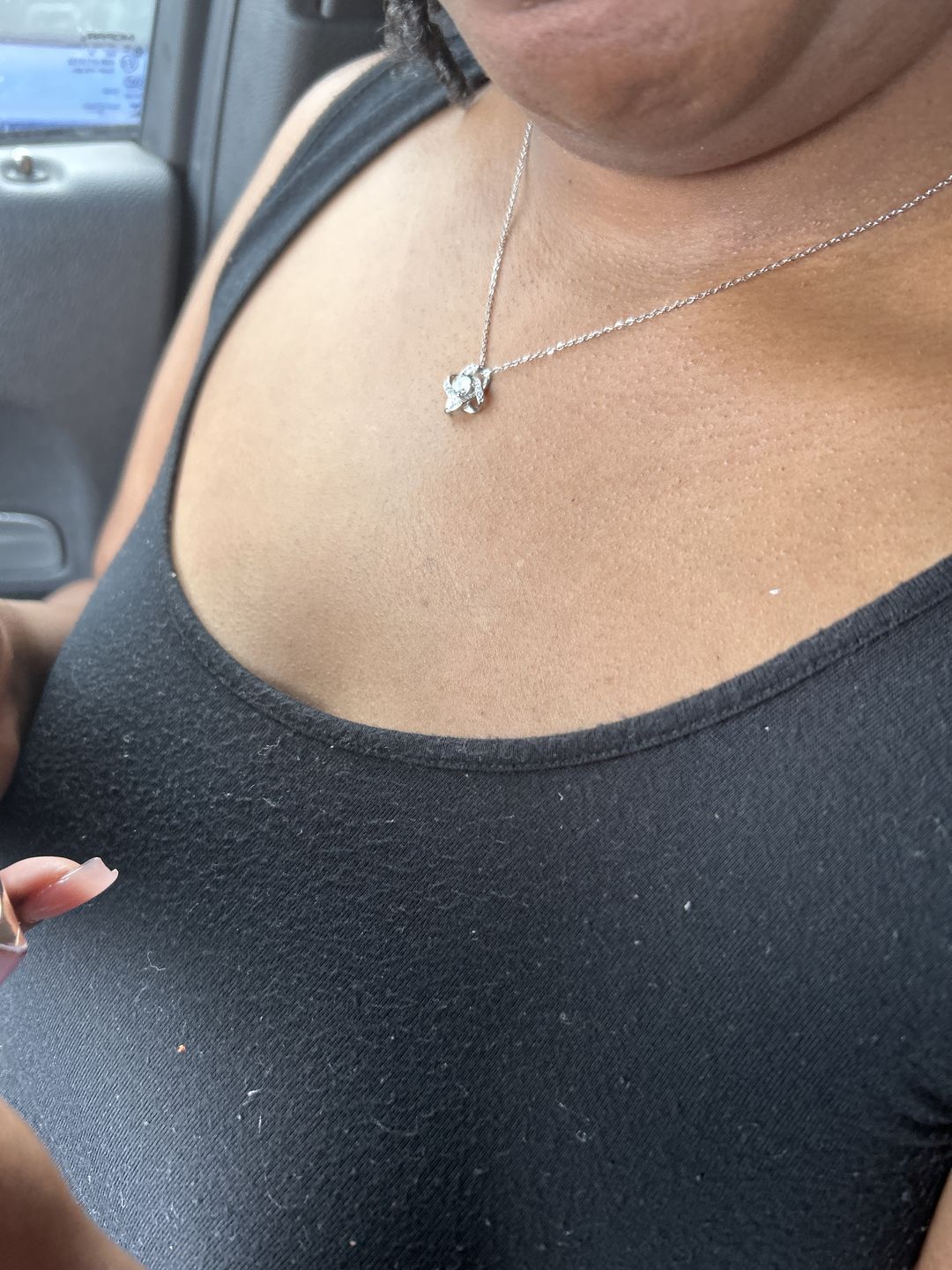 Customer photo review of White Gold Necklace - With Real Rose - To My Love