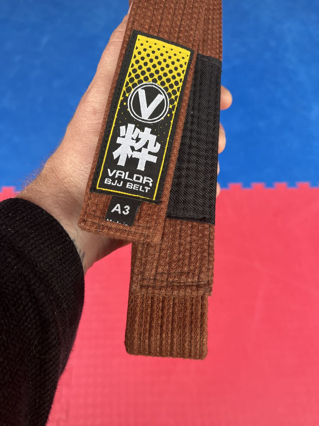 Customer photo review of Elite BJJ Belt - Brown Belt - MMA / Jiu Jitsu Belt - Valor Fightwear