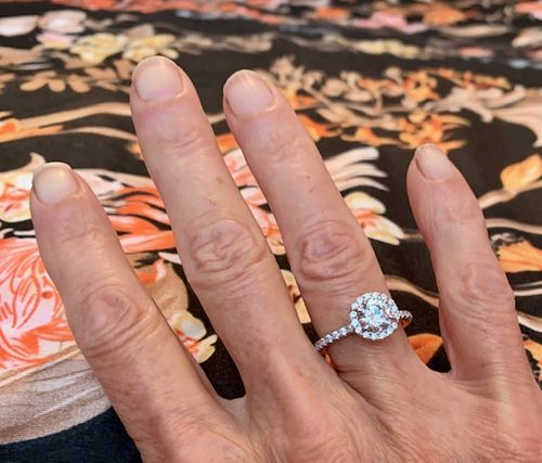 Customer photo review of Halo CZ Ring in Sterling Silver