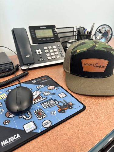 Customer photo review of Flat Bill Seven-Panel Leather Patch Hat - Richardson 168