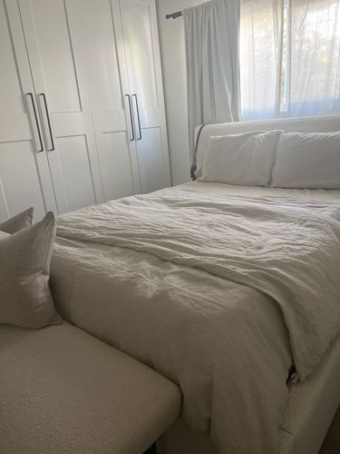 Customer photo review of CLOUD LOW PROFILE BED - IVORY BOUCLE