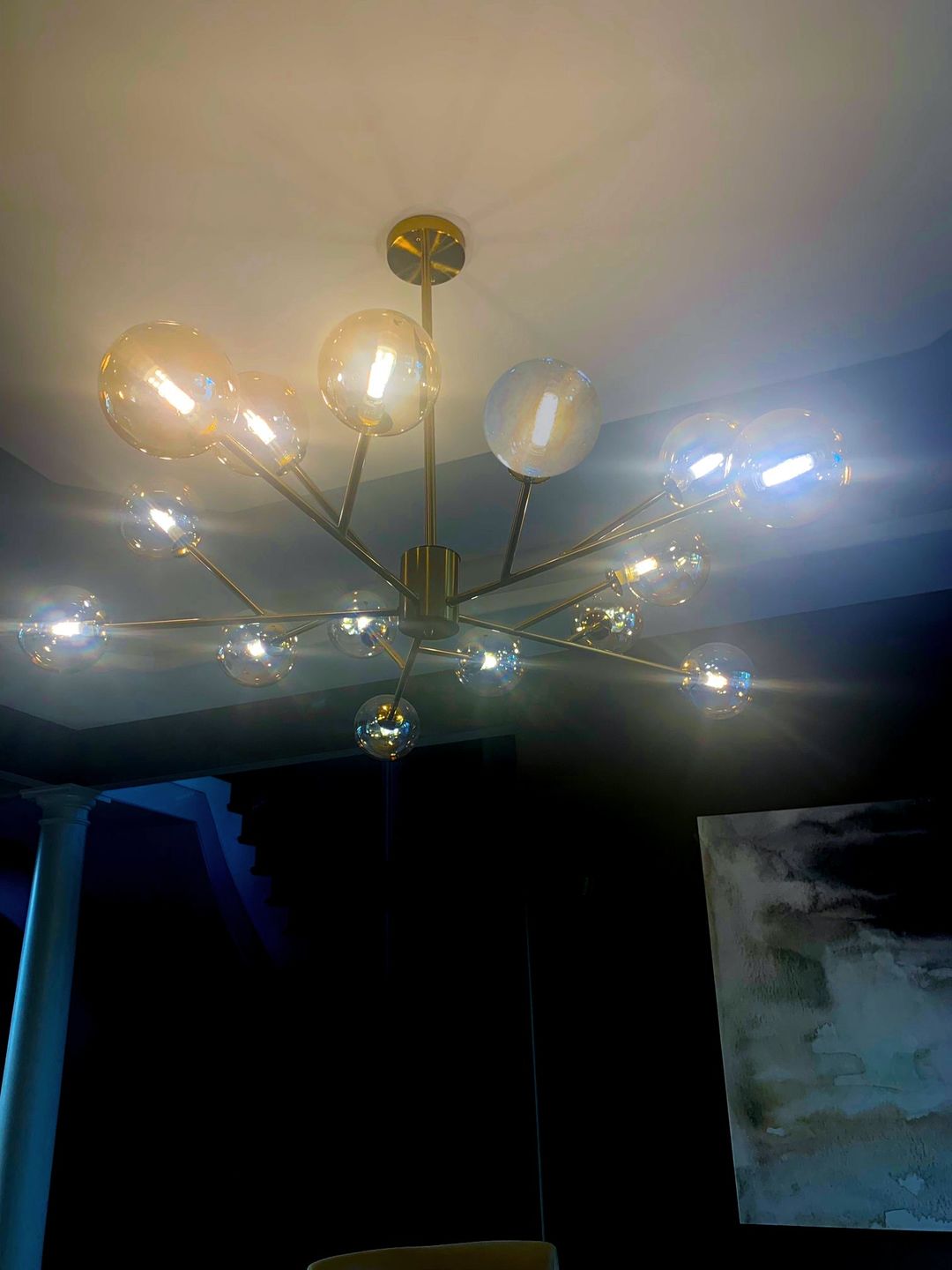 Customer photo review of Modern Sputnik Branching Bubble Chandelier