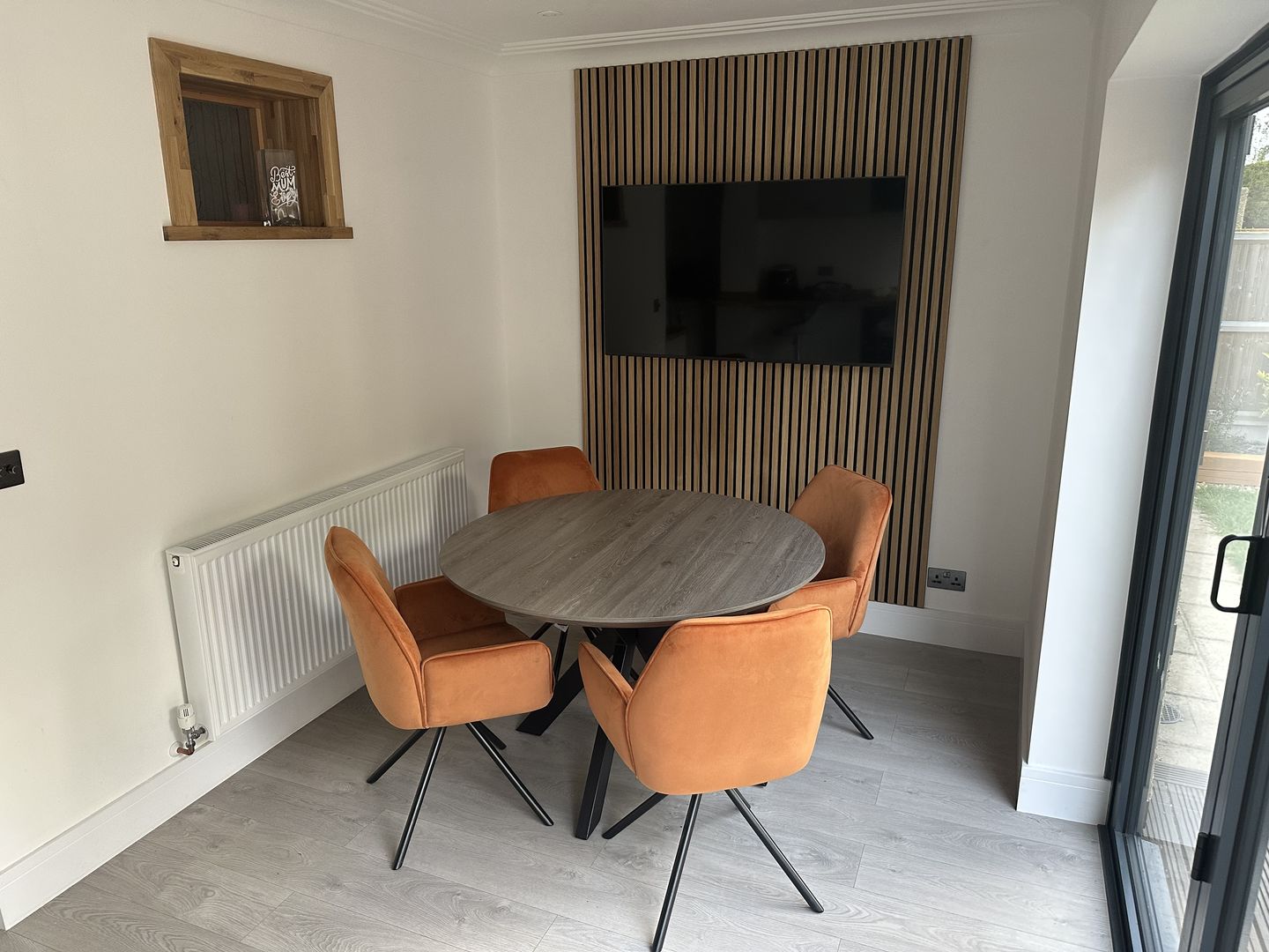 Customer photo review of SlatWall Acoustic Natural Oak and Black