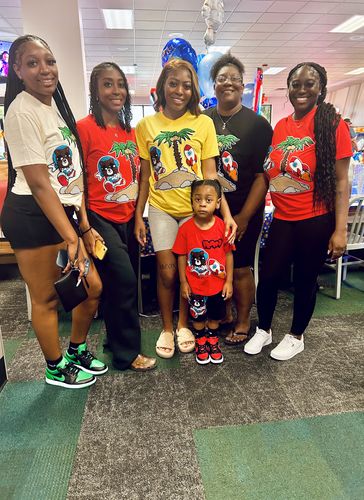 Customer photo review of Men Space Teddy Chenille Crew Neck T-Shirt