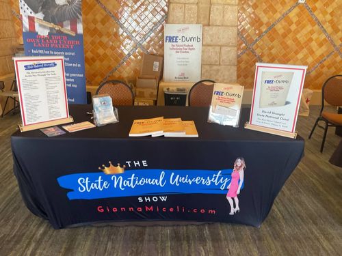 Customer photo review of Table Top Banner Stand 11.5"x17.5" Roll up Banner Stand