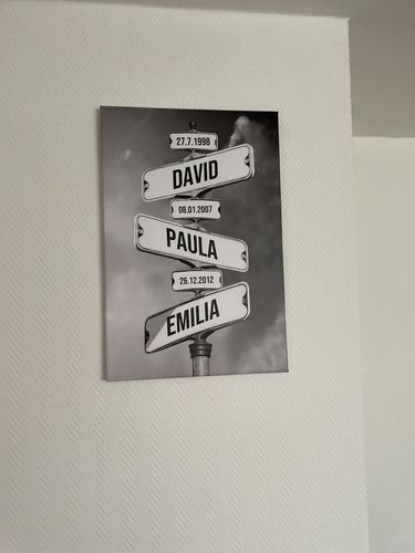 Customer photo review of Cuadro personalizado "Fecha de nacimiento de niños"